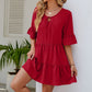 Tied Flounce Sleeve Mini Dress