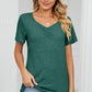 Ruched Heathered Short Sleeve T-Shirt