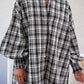 Plaid Lantern Sleeve Shirt