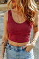 Scoop Neck Wide Strap Tank Rust