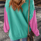 Contrast Round Neck Long Sleeve Sweatshirt