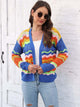 Open Front Openwork Cardigan Sky Blue