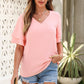 V-Neck Layered Half Sleeve Blouse