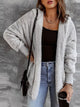 Open Front Hooded Faux Fur Outwear with Pockets Light Gray