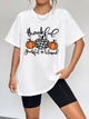 Round Neck Short Sleeve Fall Season Graphic T-Shirt White
