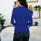 FAM-FAM Ruched Mock Neck Long Sleeve T-Shirt