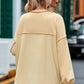 Buttoned Dropped Shoulder Sweatshirt