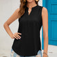 Eyelet Notched Sleeveless Top