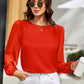 Round Neck Balloon Sleeve Blouse