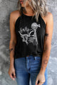 Bull Graphic Round Neck Tank Black