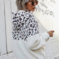 Shiny Leopard Half-Zip Dropped Shoulder Hoodie