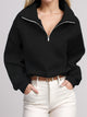 Half Zip Long Sleeve Sweatshirt Black