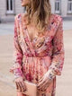 Full Size Floral Print Long Sleeve Maxi Dress Plus Size Pink
