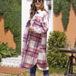 MeiMei Plaid Button Up Dropped Shoulder Coat