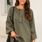 Buttoned Dropped Shoulder Sweatshirt