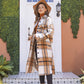 MeiMei Plaid Button Up Dropped Shoulder Coat