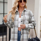 Mandy Pocketed Plaid Collared Neck Long Sleeve Shirt