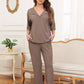 Ribbed Half Sleeve Top and Pocketed Pants Set