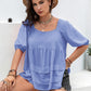 Plus Size Square Neck Half Sleeve Blouse