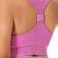 Ribbed Scoop Neck Sleeveless Sports Bra