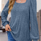 Square Neck Long Sleeve Top