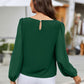 Round Neck Long Sleeve Blouse