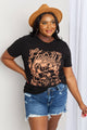 mineB Full Size Graphic Round Neck Tee Black