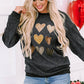 Heart Round Neck Dropped Shoulder Sweatshirt