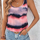 Tie-Dye Scoop Neck Wide Strap Tank