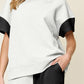 Double Take Full Size Texture Contrast T-Shirt and Wide Leg Pants Set