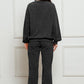 Corduroy Round Neck Sweatshirt and Sweatpants Set