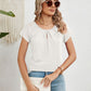 Lace Detail Round Neck Short Sleeve T-Shirt