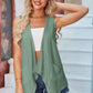 Eyelet Open Front Sleeveless Cardigan