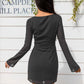 Sheer Long Sleeve Cutout Mini Dress