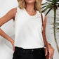 Frilled Trim V-Neck Textured Tank