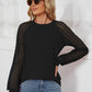 Round Neck Lace Long Sleeve Top