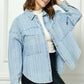 Veveret Button Up Dropped Shoulder Denim Top