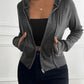 Devine Zip Up Long Sleeve Hooded Outerwear