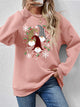 Faceless Gnomes Graphic Drop Shoulder Sweatshirt Blush Pink