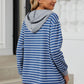 Drawstring Striped Long Sleeve Hoodie