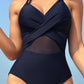 Crisscross Halter Neck One-Piece Swimwear