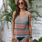 Striped V-Neck Knit Tank