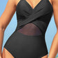 Crisscross Halter Neck One-Piece Swimwear