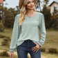 Round Neck Puff Sleeve Blouse