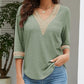 V-Neck Eyelet Blouse