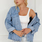 Snap Down Long Sleeve Denim Top