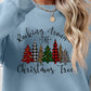 Christmas Tree Graphic Round Neck Sweatshirt