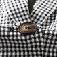 Plaid Lapel Collar Button Cuff Blazer