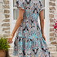 Printed V-Neck Tiered Dress