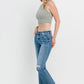 Vervet by Flying Monkey Full Size Mid Rise Distressed Cropped Flare Jeans